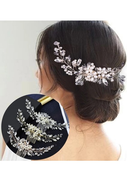 A279-ALTIN A33 Inci Düğün Tarak Kafa Takı Gelin Saç Klipleri Çiçek Başlığı Kristal Kadınlar Tiaras Rhinestone Gelin Saç Aksesuarları (Yurt Dışından) fırsatları