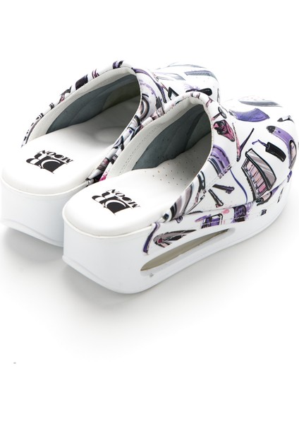 Makyaj Desenli Ortopedik Taban Hakiki Deri Sabo Terlik modelleri