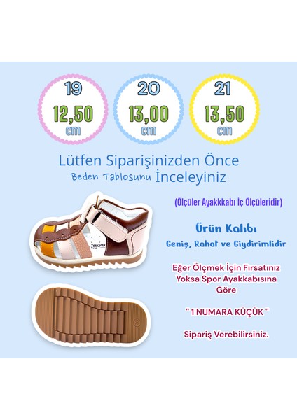 Ortopedik İlk Adım Erkek Bebek Sandaleti EİAGCM2406 Kahve Krem Sarı 20