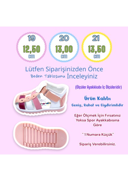 Ortopedik İlk Adım Kız Bebek Sandaleti KİAGCM2406 Yavruağzı Beyaz 19