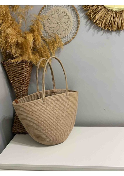 Jüt Hasır Görünümlü Plaj Çantası Jüt Kol Çantası modelleri