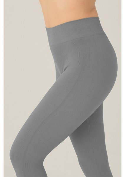 Seamless Dikişsiz Örme Yüksek Bel Sporcu Tayt