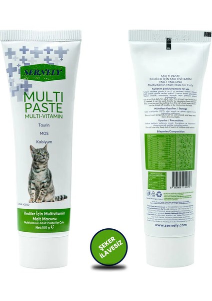 3 Adet Multi-Paste 100GR ( Kediler Için Multivitamin Malt Macunu )