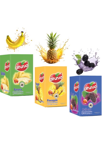 Muz Ananas Dut Aromalı Toz Içecek Seti