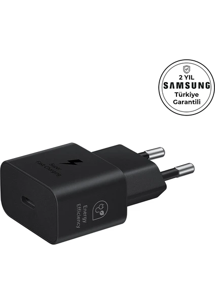 25W Type-C Hızlı Şarj Adaptörü , Siyah, Samsung Türkiye Garantili - EP-T2510NBEGWW