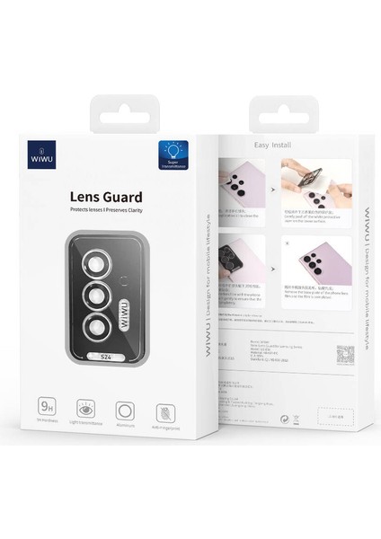 Galaxy S24 Plus Uyumlu Kamera Lens Koruyucu Wiwu LG-008 Lens Guard Darbelere Karşı Dayanıklı