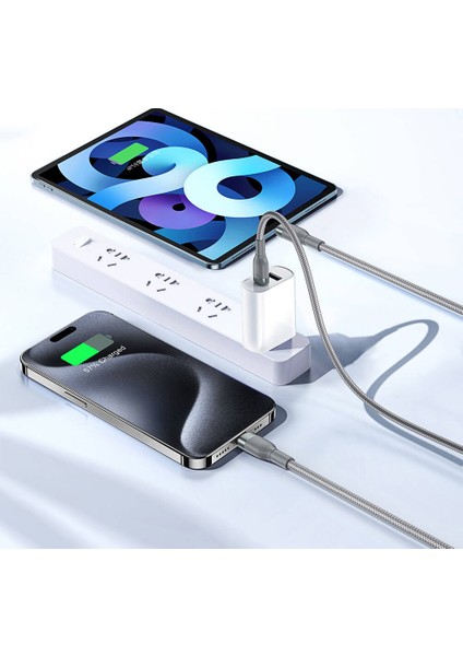 iPhone Pd Şarj Kablosu Wiwu WI-C029 Concise Serisi Type-C To Lightning Pd Hızlı Şarj 100W 1.2m Gri