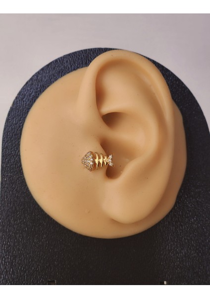 Balık Model Tragus Helix Piercing Ear Cuff Kıkırdak Çelik Küpe