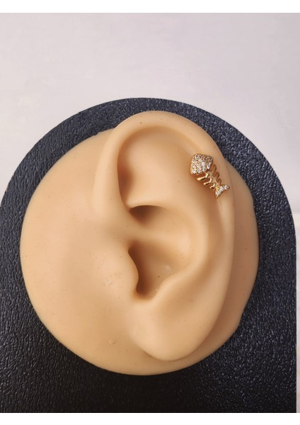 Balık Model Tragus Helix Piercing Ear Cuff Kıkırdak Çelik Küpe