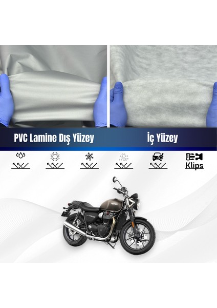 Ultra Shop Trıumph Street Twin Su Geçirmez Motosiklet Branda 4 Mevsime Uygun Motor Branda