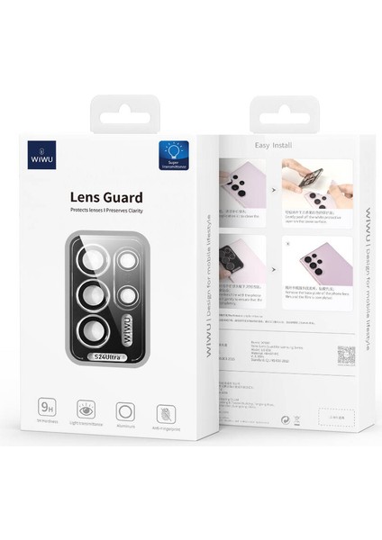 Galaxy S24 Ultra Uyumlu Kamera Lens Koruyucu Wiwu LG-008 Lens Guard Darbelere Karşı Dayanıklı