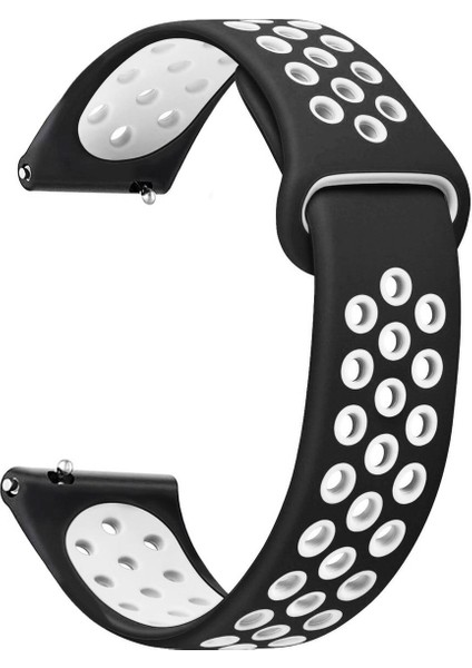 Samsung Gear Sport ile Uyumlu Kordon Yumuşak Dokulu Delikli Desenli Silikon Kayış