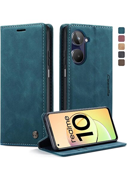 Colorful Shop Realme 10 4g Flip Folio Kitap Için Flip Case Manyetik Kapatma Darbeye Pu (Yurt Dışından)