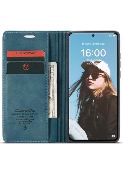 Huawei P50 Manyetik Kapatma Darbeye Vintage Pu Deri Için Flip Case (Yurt Dışından)