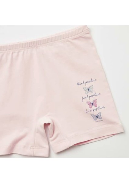 Organik Boxer Likralı Positive Butterfly 2li Pembe - Sarı