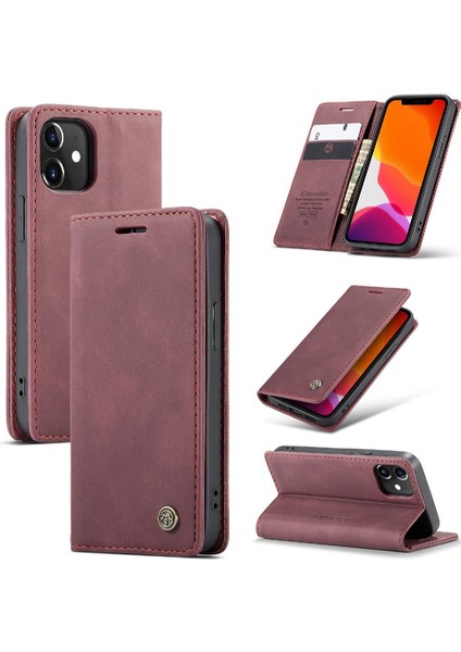 Iphone 13 Mini Kılıf Için Flip Case Kart Yuvası Kickstand Vintage Pu Deri (Yurt Dışından)