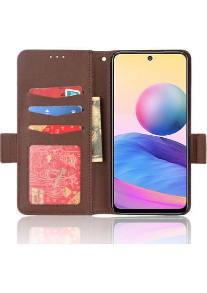 Xiaomi Redmi Için Not 10T 5g Kart Yuvaları Tutucu Yan Toka Cüzdan Pu (Yurt Dışından)