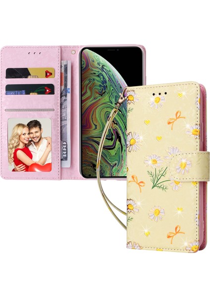 Ile Uyumlu iPhone Xs Max Vaka Retro Yaldızlı Kırmızı Gül Çiçek Manyetik Pu Deri Rfıd Engelleme Flip Kart Yuvaları Tutucu Cüzdan Kapağı (Yurt Dışından)