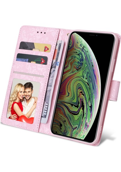 Ile Uyumlu iPhone Xs Max Vaka Retro Yaldızlı Kırmızı Gül Çiçek Manyetik Pu Deri Rfıd Engelleme Flip Kart Yuvaları Tutucu Cüzdan Kapağı (Yurt Dışından) fırsatları
