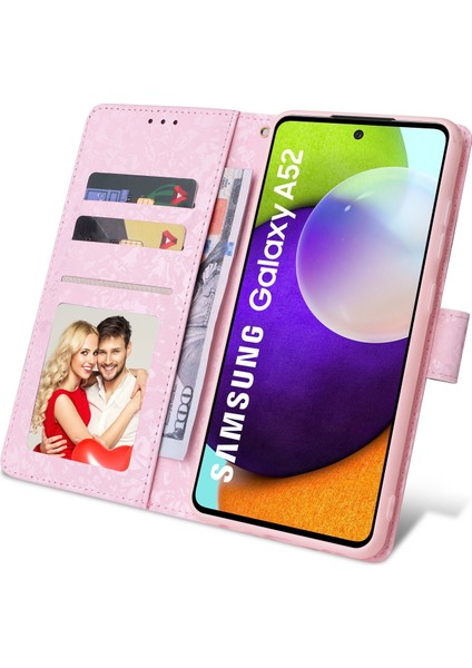 Ile Uyumlu Samsung Galaxy A52S 5g Vaka Retro Yaldızlı Kırmızı Gül Çiçek Manyetik Pu Deri Rfıd Engelleme Flip Kart Yuvaları Tutucu Cüzdan Kapağı (Yurt Dışından) fırsatları