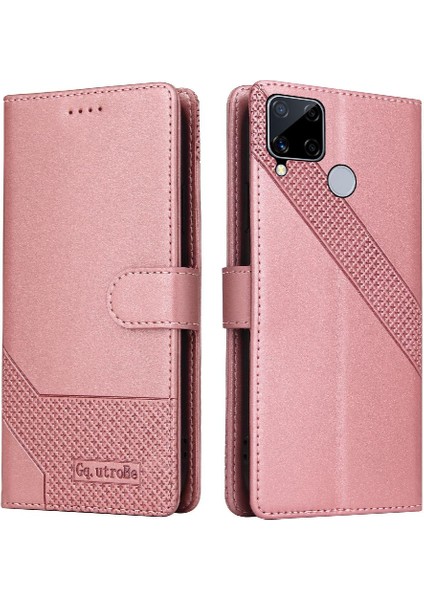 Realme C15 Darbeye 4 Köşe Koruma Kickstand Üç Için Flip Case (Yurt Dışından)