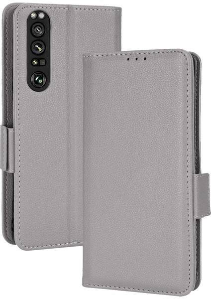 Sony Xperia 1 Iii Kart Yuvaları Için Kılıf Tutucu Cüzdan Pu Deri Manyetik (Yurt Dışından)