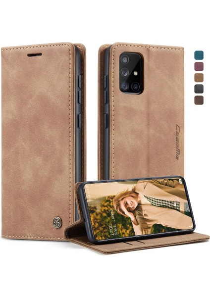 Samsung Galaxy A71 4g Flip Case Için Folio Kitap Vintage Pu Deri (Yurt Dışından)