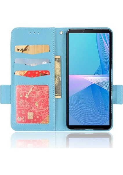 Colorful Shop Sony Xperia 10 Iii Pu Deri Kart Yuvaları Için Kılıf Tutucu Cüzdan Yan (Yurt Dışından)