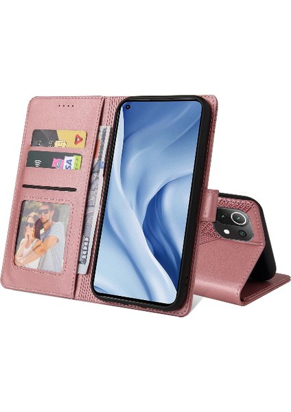 Xiaomi 11 Lite Darbeye Kickstand Premium Deri 4 Için Flip Case (Yurt Dışından)