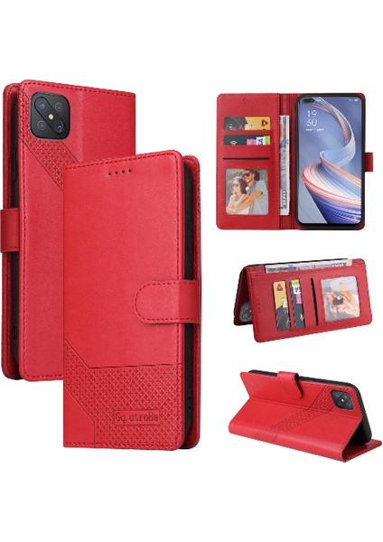 Oppo A92S Premium Deri Darbeye 4 Köşe Koruma Için Flip Case (Yurt Dışından)