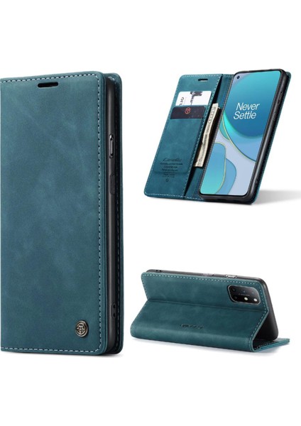 Oneplus 8t Manyetik Kapatma Darbeye Vaka Kart Yuvası Pu Için Flip Case (Yurt Dışından)
