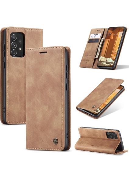 Samsung Galaxy A73 5g Için Flip Case Vintage Pu Deri Cüzdan Manyetik (Yurt Dışından)