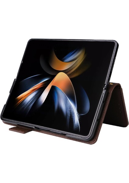 Samsung Galaxy Z Için Kılıf Fold 5 Cüzdan Yan Toka Manyetik Pu Deri (Yurt Dışından)