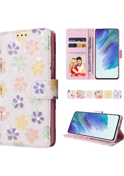 Ile Uyumlu Samsung Galaxy S21 5g Vaka Retro Yaldızlı Kırmızı Gül Çiçek Manyetik Pu Deri Rfıd Engelleme Flip Kart Yuvaları Tutucu Cüzdan Kapağı (Yurt Dışından) modelleri