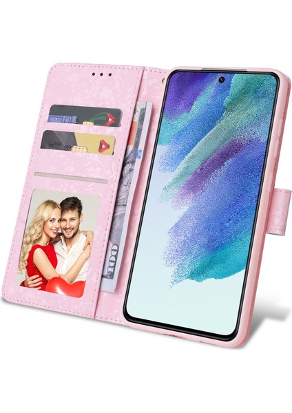 Ile Uyumlu Samsung Galaxy S21 5g Vaka Retro Yaldızlı Kırmızı Gül Çiçek Manyetik Pu Deri Rfıd Engelleme Flip Kart Yuvaları Tutucu Cüzdan Kapağı (Yurt Dışından) fırsatları