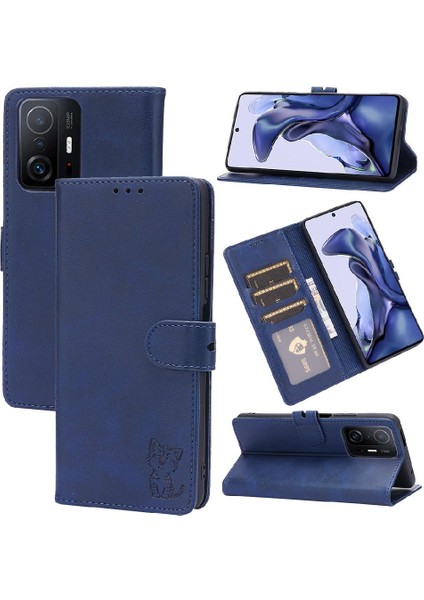 Cüzdan Kılıf Için Xiaomi 11T/11T Pro Kart Tutucu Tüm Yuvarlak Koruma (Yurt Dışından)