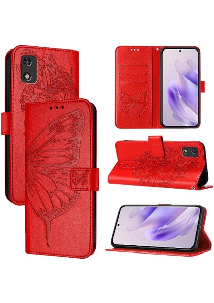 Tecno Pop 5c Premium Deri Kapak Kapak Manyetik Kabartma Için Kılıf (Yurt Dışından)