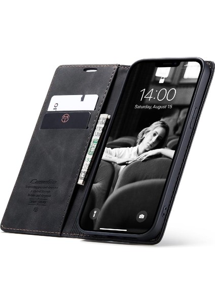 Iphone 13 Için Flip Case Kart Yuvası Kickstand Manyetik Kapatma Vintage (Yurt Dışından) fırsatları
