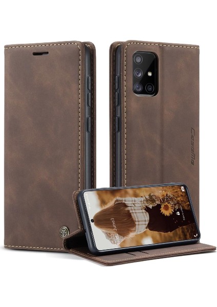 Colorful Shop Samsung Galaxy A71 4g Flip Case Için Folio Kitap Vintage Pu Deri (Yurt Dışından)