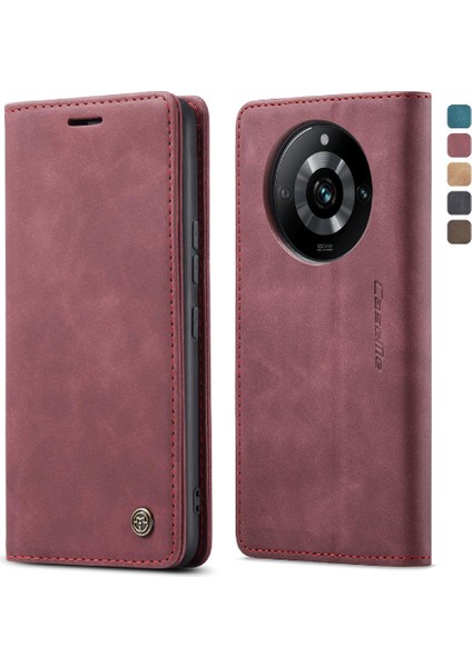 Realme 11 Pro 5g Için Flip Case Vintage Pu Deri Cüzdan Manyetik Kapatma (Yurt Dışından)