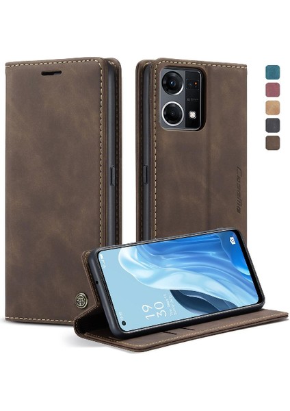 Oppo Oppo 7 4g Için Flip Case Vintage Pu Deri Cüzdan Manyetik Kapatma (Yurt Dışından)