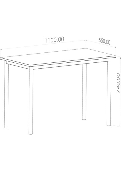 Viva Çalışma Masası Bilgisayar Masası Ofis Masası 110X55 Beyaz