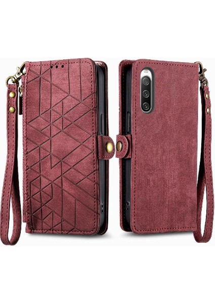 Sony Xperia 10 Iv Için Flip Case Darbeye Deri Kılıf Basit Iş (Yurt Dışından)
