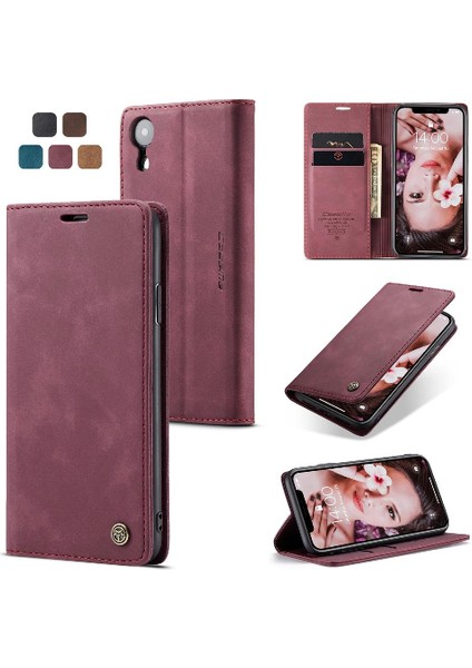 Iphone Xr Flip Folio Kitap Vintage Pu Deri Cüzdan Kılıf Için Flip Case (Yurt Dışından)