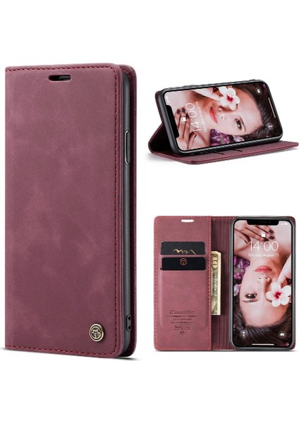 Iphone Xr Flip Folio Kitap Vintage Pu Deri Cüzdan Kılıf Için Flip Case (Yurt Dışından)