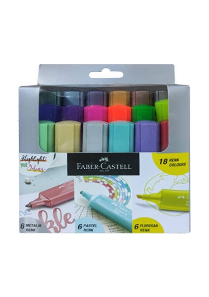 18'li Fosforlu Kalem Seti (6 Metalik+6 Pastel+6 Floresan) fiyatları