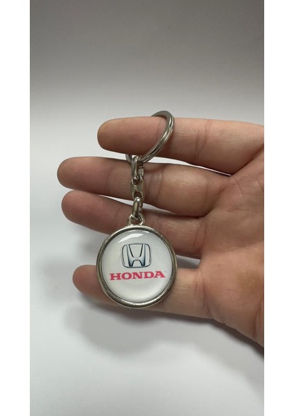 Honda Yazılı Metal Anahtarlık Çift Yönlü (1 Adet)