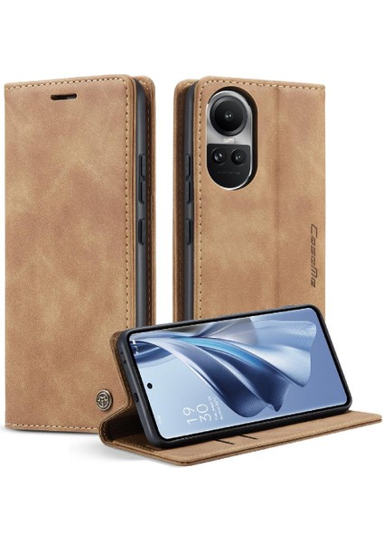 Oppo Oppo 10 Pro 5g Için Flip Case Vintage Pu Deri Cüzdan Kılıf Kart Yuvası (Yurt Dışından)