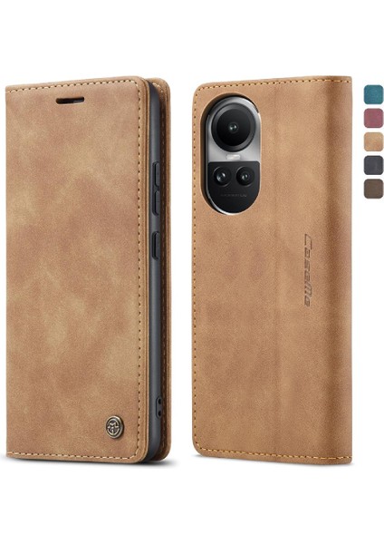 Oppo Oppo 10 Pro 5g Için Flip Case Vintage Pu Deri Cüzdan Kılıf Kart Yuvası (Yurt Dışından)