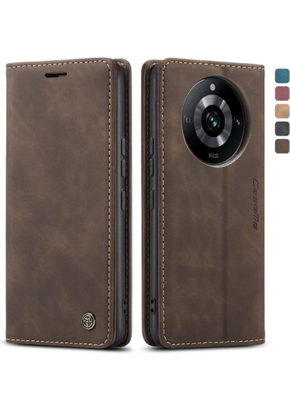 Realme 11 Pro 5g Için Flip Case Vintage Pu Deri Cüzdan Manyetik Kapatma (Yurt Dışından)